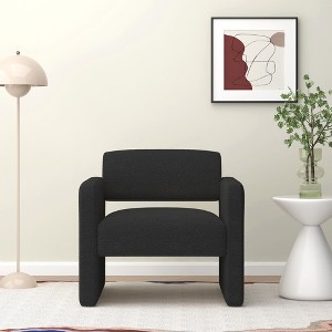 GDFStudio Emmanuel Upholstered 30.9" W Rubberwood Accent Chair with Armrests - 1 of 4