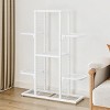 Acekool 5-Tier Plant Stand for Indoor & Outdoor, 9-Pot Capacity, Corner Plant Shelf, White Metal Frame Display Rack for Living Room, Balcony, Patio - 3 of 4