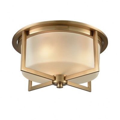 Elk Home Vancourt 3 - Light Flush Mount in  Satin Brass