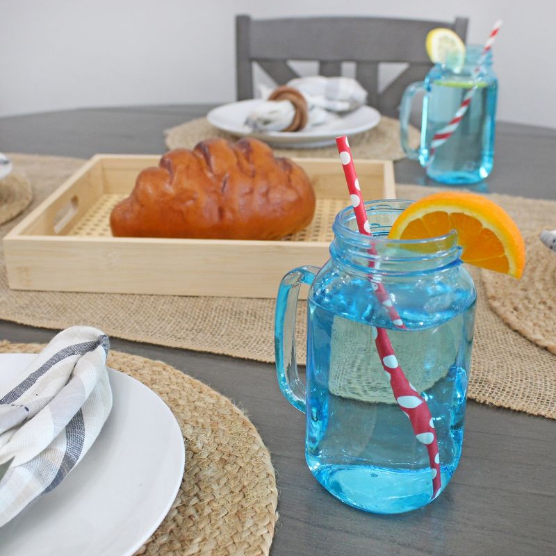 Darware 24oz Mason Jar Mugs w/ Handles, 4pk; Glass Drinking Glasses for Cold Beverages, 4 of 9