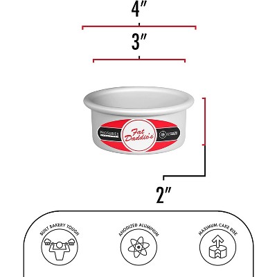 Fat Daddio's 3" x 2" Anodized Aluminum Round Cake Pan