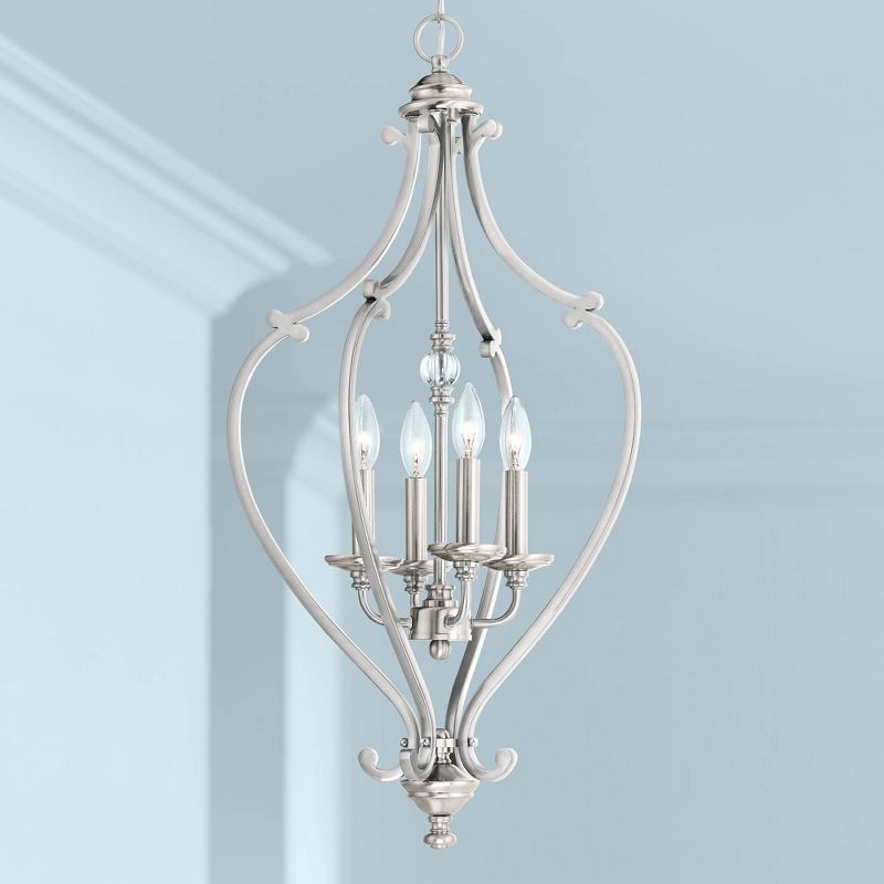 Minka Lavery Brushed Nickel Foyer Pendant Chandelier 17 1/4" Wide Modern 4-Light Fixture for Dining Room House Kitchen Entryway, 2 of 3