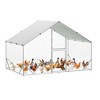 Large Metal Chicken Coop, Walk-in Poultry Cage With Waterproof Cover, Spire Roof Hen House, Duck Rabbit Chicken Run for Farm, - 2 of 4