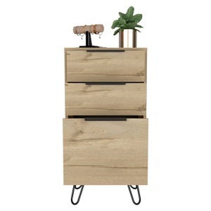 Christiane Dresser Beige - Boahaus: Slim, Modern Storage for Bedroom, 3 Drawers, Wood Laminate - 1 of 4