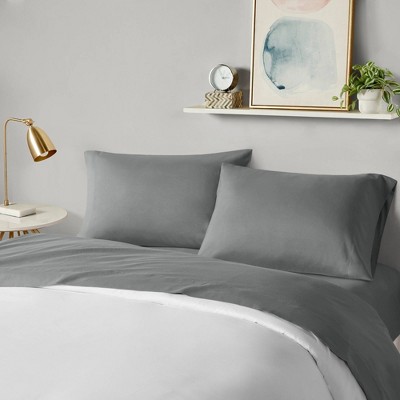 Charcoal Queen Solid Microfiber Sheet Set