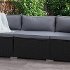 Parksville Patio Sectional Middle Chair - Black - CorLiving: Weather-Resistant, UV-Protected, Polyester Foam Cushion - 2 of 4
