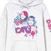 iCarly Daffodility Art Long Sleeve Adult White Hooded Sweatshirt - 2 of 4