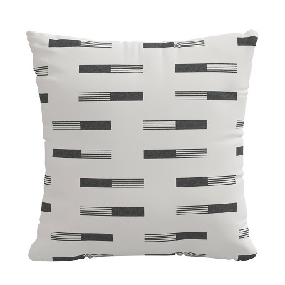 18"x18" Skyline Furniture Square Outdoor Throw Pillow Charcoal: Geometric Pattern, Zipper Closure, Woven Polyester