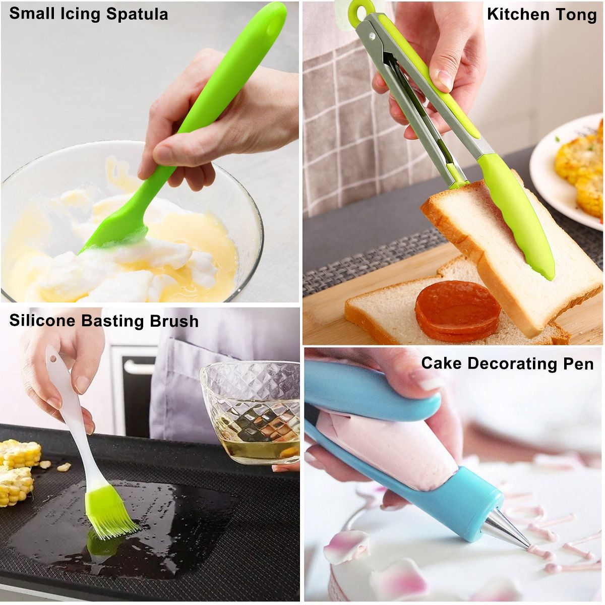LotFancy Cake Decorating Kit, Cake Baking Supplies Set with Rotating Turntable, 3 Springform Pans - thumbnail 7