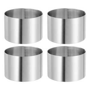 Unique Bargains Stainless Steel Seamless Nonstick Mirror Coating Round Cake Ring 4 Pcs - 1 of 4