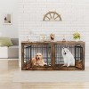 Boersma 86.2'' Dog Cage Furniture for 2 Dogs, Large Double Dog Crate Furniture with Adjustable Divider, Duty Wooden Dog Kennel Indoor with 4 Bowls - 2 of 4