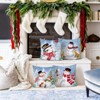 Christmas Winter Snowman Throw Pillow Covers 18x18 Inch Snowy Forest Pine Tree - 3 of 4
