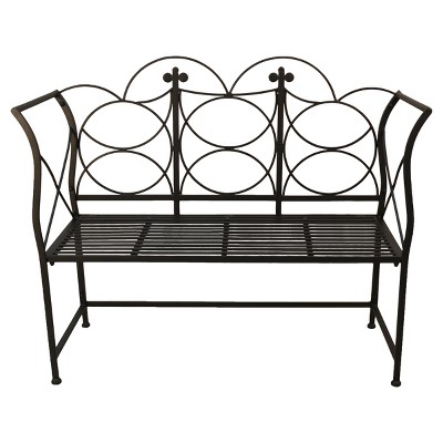 target black metal bench