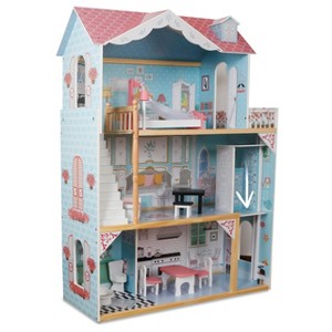Lil' Jumbl X-Large Wooden Dollhouse, 3 Story Doll House Set with Elevator, Stairs & Accessories - 1 of 4