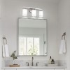 DORESshop 22 in. 3 Light Nickel Modern Cylinder Vanity Light for Bathroom, Bedroom with Curved Arms and Milk White Glass Shades - 3 of 4