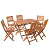 Patio 6-Person Solid Acacia Wood Folding Dining Set - 2 of 4