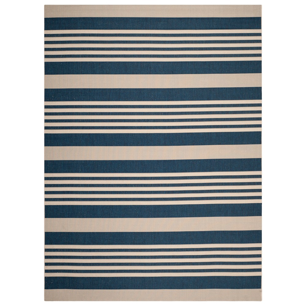 8' x 11' Santorini Outdoor Rug Navy/Beige - Safavieh