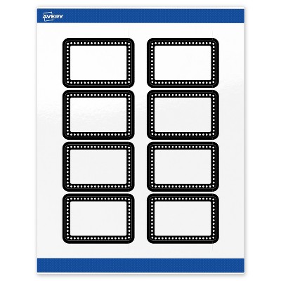 Avery 2" x 3" Labels, Black and White Polka Dots, 80 ct