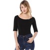 INSPIRE CHIC Women's Half Sleeves Scoop Neck Fitted Layering Soft T-Shirt - 2 of 4