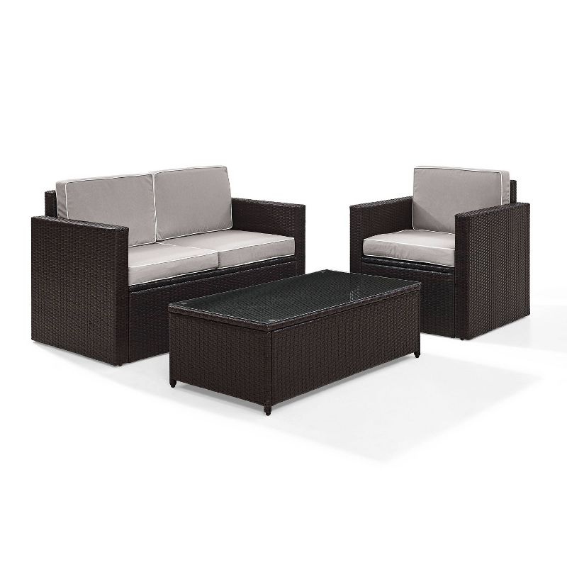 Palm Harbor 3pc All-Weather Wicker Patio Seating Set - Crosley, 3 of 9