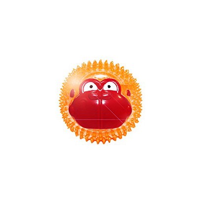 Multipet Animal Light Up Ball with Monkey Face, 3"