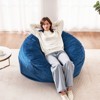 VEVOR Bean Bag Chair, Round BeanBag Chair with Removable & Washable Cover for Adult, Dutch Velvet & High-Density Foam Filling Adult Bean Bag, Blue - 2 of 4