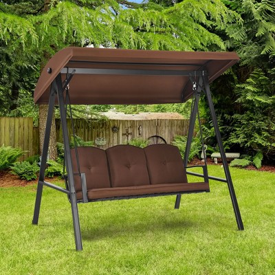 3 seater patio shop swing with canopy