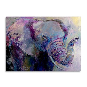 Richard Wallich 'Blue Elephant' Floating Brushed Aluminum Art - 1 of 4