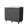 Smokey Oak Utility Sink and Cabinet - 4 of 4