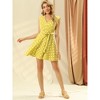 INSPIRE CHIC Women's Polka Dots Cap Sleeves Pockets V Neck Dresses - 3 of 4