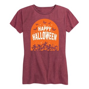 Women's - Disney - Happy Halloween Tombstone Short Sleeve Graphic T-Shirt - 1 of 4