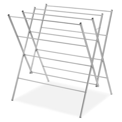 Oversized Silver Metal Folding Drying Rack