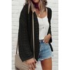 Amaryllis Women’s Open Front Crochet Knit Cardigan Lightweight Loose Fit 3/4 Sleeve Breezy - 3 of 4