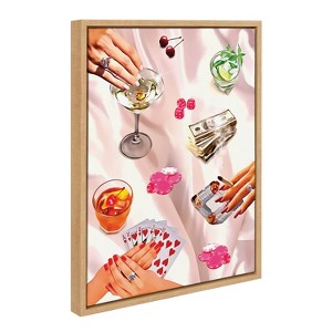 Kate & Laurel All Things Decor 18"x24" Game Night Poker Framed Canvas by Honey Island Studio Natural - 1 of 4