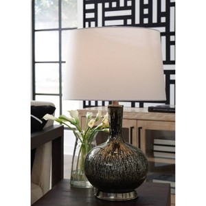 Signature Design by Ashley Tenslow Table Lamp: Mercury Glass, Empire Shade, Metal Base, UL Listed - 1 of 4