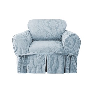 Matelasse Damask Chair Blue - Sure Fit
