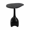 Modern Contemporary Accent Table with Marble Top and Sculpted Stone Aluminum Metal Base - 4 of 4