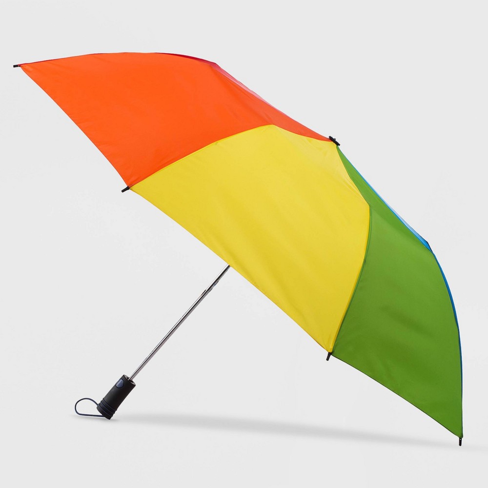 Photos - Umbrella Totes Plaid Foldable Compact  - Rainbow
