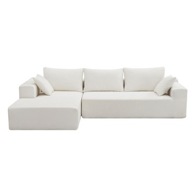 NicBex Upholstered Modular Sectional Sofa,Modern L-Shaped Living Room Sofa Set with 2 Pillows,2 PC Free Combination Sofa for Living Room