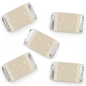 Big Dot of Happiness Tan Confetti Stars - Mini Candy Bar Wrapper Stickers - Simple Party Small Favors - 40 Count - 1 of 4