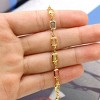 RMZ GOLD NYC 18K GOLD FILLED HIGH POLISH FINSH GOLD AND MULTI COLOR LIGHT COLOR CRYSTAL BAGUETTE ANKLET - 4 of 4