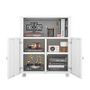 GlasFlength File Cabinets Printer Stand File Cabinet Rolling Cabinet Mobile File Cabinet Open Storage for Home Office, White, 23.62"*19.68"*28.93" - 3 of 4