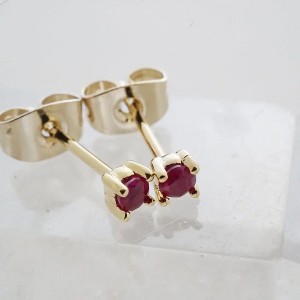 Tiny Natural Birthstone Studs in Gold, Rose Gold, Silver - Honeycat - 1 of 4