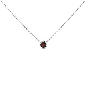 Haus of Brilliance Silver 7MM Bezel Set Created Gemstone Pendant Necklace - 1 of 4