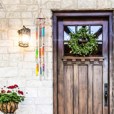 Colorful Textured Glass Coastal Wind Chime with Beads