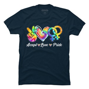 Adult Design By Humans Accept Love LGBTQIA+ Pride Tie Dye Rainbow By HARGOOT-Shirt - 1 of 2