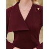 INSPIRE CHIC Women's Elegant Pencil Lapel V Neck Long Sleeve 2025 Trendy Work Knee Length Dresses - 4 of 4
