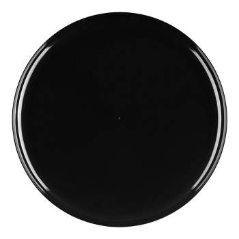 Smarty Had A Party Black Flat Round Disposable Plastic Dinner Plates (10") (120 Plates)