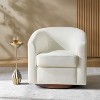 Jessie 30.5" Wide Modern Swivel Barrel Faux Leather Chair with Solid Wood Base|ARTFUL LIVING DESIGN - 3 of 4