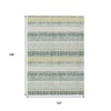 HomeRoots 10' X 14' Pale Aqua And Lime Green Striped Washable Indoor Outdoor Area Rug - 3 of 4